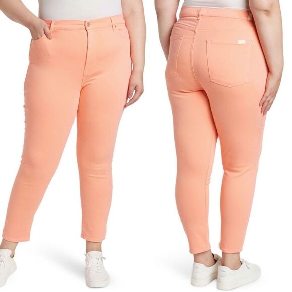 7 For All Mankind Coral High-Waisted Ankle Skinny Jeans - Picture 1 of 10